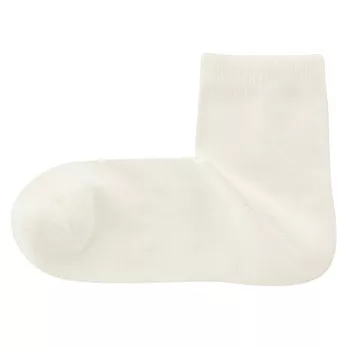 [MUJI無印良品]女有機棉混足口寬鬆舒適直角短襪柔白23~25cm