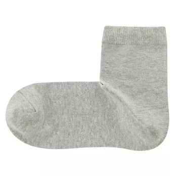 [MUJI無印良品]女有機棉混足口寬鬆舒適直角短襪灰色23~25cm
