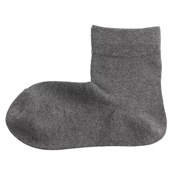 [MUJI無印良品]女有機棉混足口寬鬆舒適直角襪墨灰23~25cm