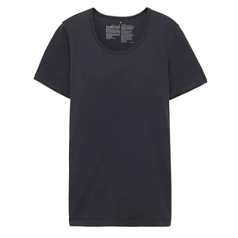 [MUJI無印良品]女有機棉針織圓領短袖T恤XS深藍