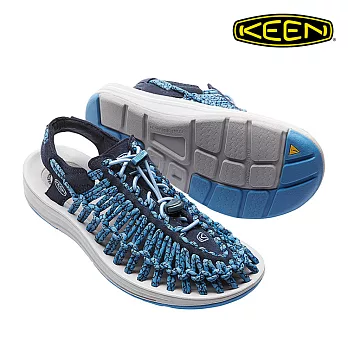 KEEN 織帶涼鞋Uneek 1016897《女款》/ 編繩結構、輕量、戶外休閒鞋、運動涼鞋US6深藍/粉藍