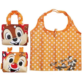 【日本進口正版】奇奇蒂蒂 摺疊 購物袋/環保袋/手提袋 防潑水 迪士尼 Disney
