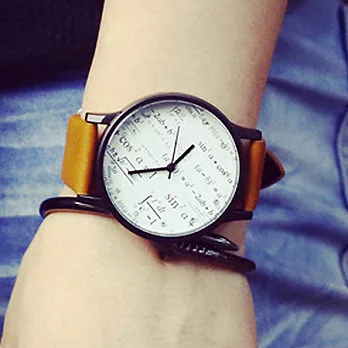 Watch-123 數學筆記-方程式圖案中學生推薦手錶 (4色任選)橘色