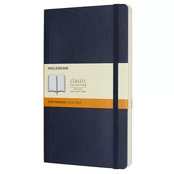 MOLESKINE 彩色筆記本192/橫條RULED/軟殼/大型LARGE/深藍