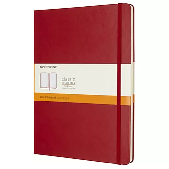 MOLESKINE 彩色筆記本192/橫條RULED/特大XL/紅