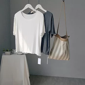 【AFINA】純色螺紋百搭上衣-共2色-10162(F可選)F白色