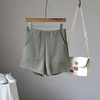 【AFINA】雙口袋簡約質感短褲-共3色-10165(M/L可選)M綠色
