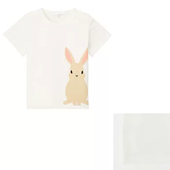 [MUJI無印良品]幼兒有機棉印花T恤80小兔子