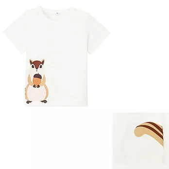 [MUJI無印良品]幼兒有機棉印花T恤90小松鼠