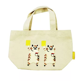 【日本進口正版】Pokefasu x Plust 帆布 手提袋/便當袋 千葉純一 -貓咪款
