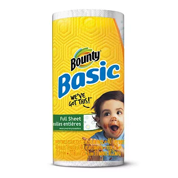 【美國 Bounty】Basic印花廚房紙巾(大尺寸40張)