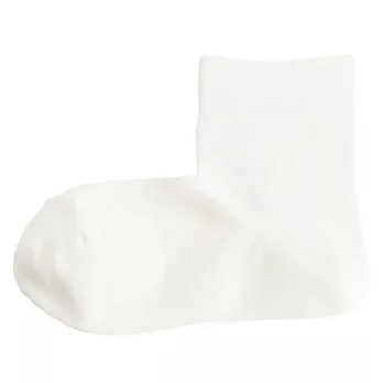 [MUJI無印良品]女有機棉混足口寬鬆舒適直角襪23~25cm柔白