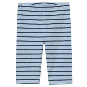 [MUJI無印良品]兒童有機棉混每日兒童服五分緊身褲110煙燻藍橫紋