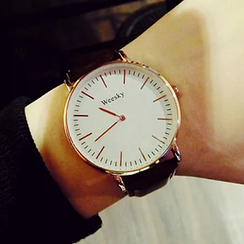 Watch-123 咖啡一號店-文青潮流時尚復古簡約手錶 (4色任選)黑色
