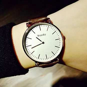 Watch-123 咖啡一號店-文青潮流時尚復古簡約手錶 (4色任選)褐色