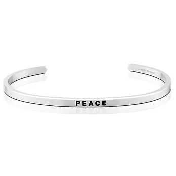 MANTRABAND Peace得到平和寧靜 擁抱真正幸福 銀色手環