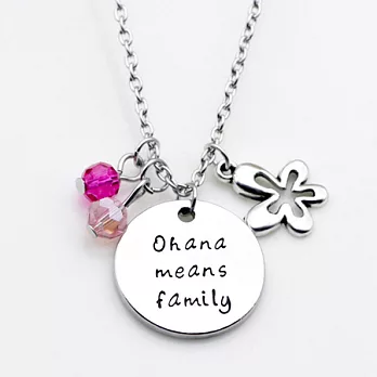 AmaZing 歐美時尚 Ohana means family 刻字祝福短項鍊