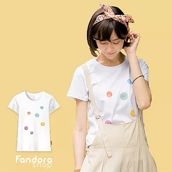 【Fandora】圓圓-短袖女裝TEE-S棉花白