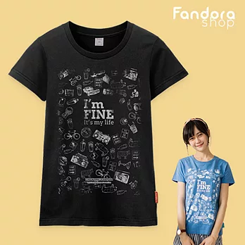 【Fandora】【Pattern】I’m Fine 冬日白-短袖女裝TEE-M企鵝黑