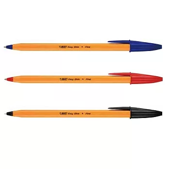 【BIC】orange fine EG 1.0原子筆黑藍紅3入組