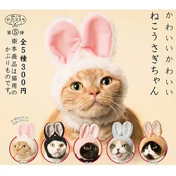 【日本進口正版】全套5款 貓咪專屬頭巾 兔耳朵篇 第五彈 P5 扭蛋 奇譚