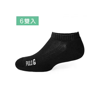 【 PULO 】純棉透氣網襪-6入-黑L