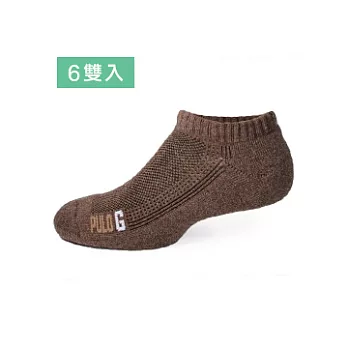 【 PULO 】純棉透氣網襪-6入-咖啡L