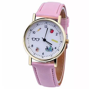 Watch-123 小孩對話-時尚隨行遊戲化童趣手錶 (5色任選)粉紅色
