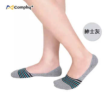 【Comphy+】條紋隱型襪-紳士灰（M 號）抑菌除臭科技機能休閒襪