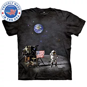 【摩達客】美國進口The Mountain 登陸月球 純棉環保短袖T恤兒童少年版XL號