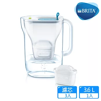 【德國BRITA】Style 3.6L純淨濾水壺+2入MAXTRA Plus濾芯_藍色 (共3芯)藍色