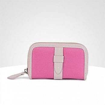AmoreVintage 拉鍊卡片夾-桃紅+粉紫