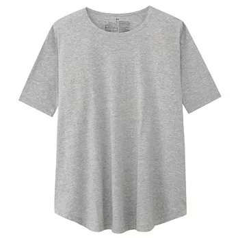 [MUJI無印良品]女嫘縈混棉五分袖長版衫XS~S淺灰
