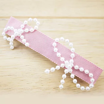 【PinkyPinky Boutique】 粉嫩嫩珍珠蝴蝶結髮夾(粉紅色)