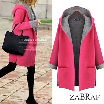 【BR】連帽雙口袋針織外套-共2色80327XL玫紅