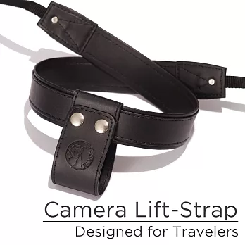 PONTE Leather Co. 旅行減壓背帶 Camera Lift-Strap《皮革款》黑色