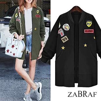 【BR】寬鬆軍裝風中長版外套-共2色803734XL黑色