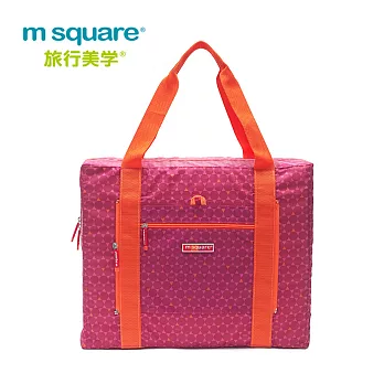 m square商旅系列Ⅱ 折疊購物袋M紅色六角紋