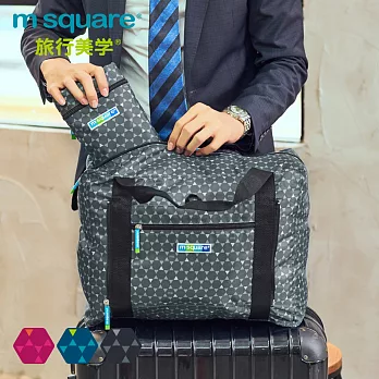m square商旅系列Ⅱ 折疊購物袋M灰色六角紋