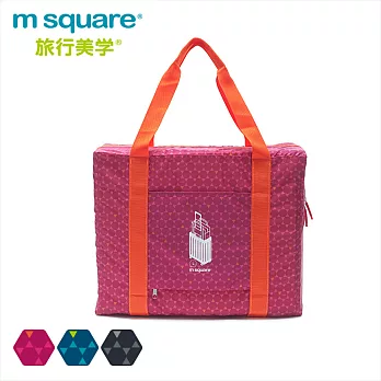 m square商旅系列Ⅱ 折疊購物袋L紅色六角紋