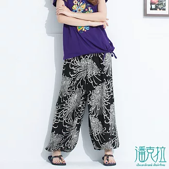 【潘克拉】煙火花燈籠褲-F　FREE黑