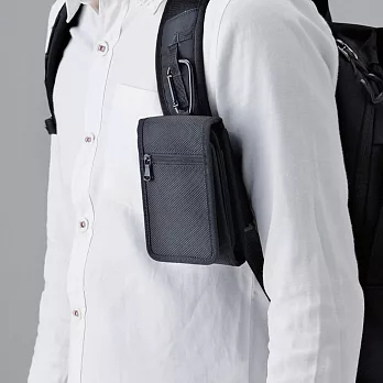ELECOM 3Way攜帶型雙口袋收納袋-黑