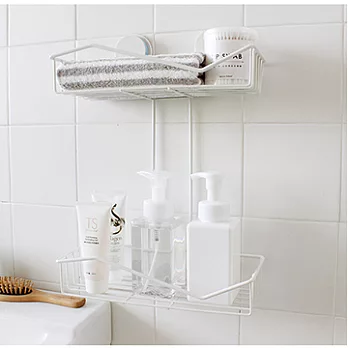 Leisure Style 折線設計 雙層浴室掛架白色