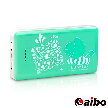 aibo【奶油獅】甜蜜晶鑽 20000 Plus 高容量行動電源藍綠