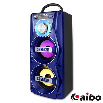 aibo L106 行動卡拉OK 手提木質無線藍牙喇叭(MIC/AUX/隨身碟/TF卡/FM)藍色