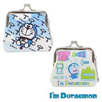 【日本進口正版】哆啦a夢 小型 防震棉 珠扣包/零錢包 小叮噹 I’m Doraemon 三麗鷗 -竹蜻蜓款