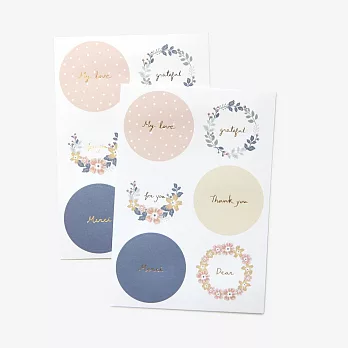 Dailylike 圓形訊息貼紙-04 禮品花圈