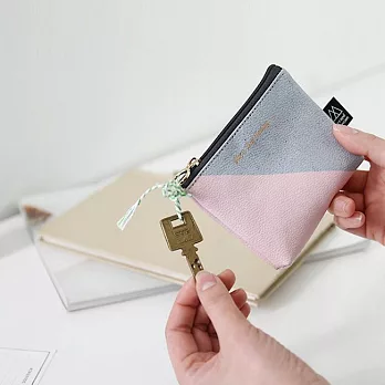 Second Mansion 自然元素金環皮革零錢包-04原色水泥