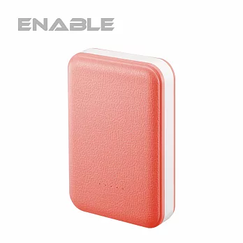 【台灣製造】ENABLE mojo 7800mAh 類皮革行動電源橘紅色