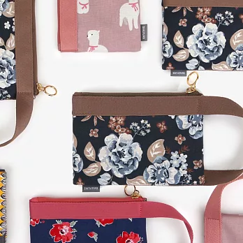 Dailylike 北歐棉質萬用手提收納包-01復古藍玫瑰